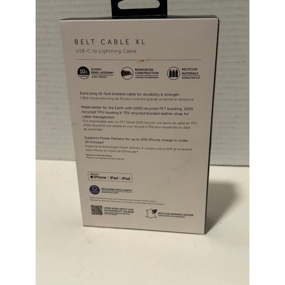 Native Union Belt Cable XL, USB-C to Lightning , 10ft Long - Picture 2 of 2